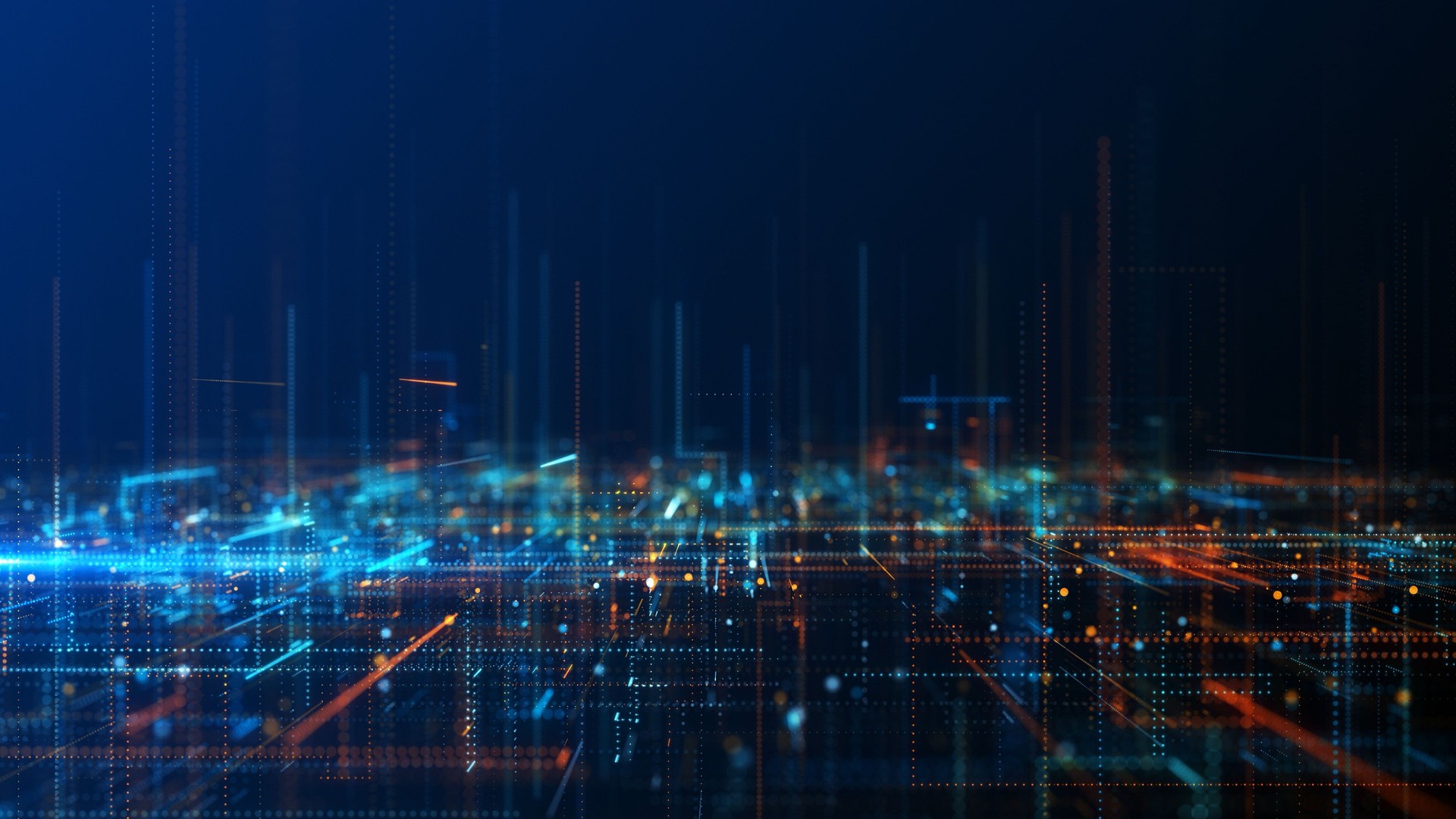 Intro Motion graphic Futuristic abstract digital glowing trails line and grid technology background concept - 4K Stok video